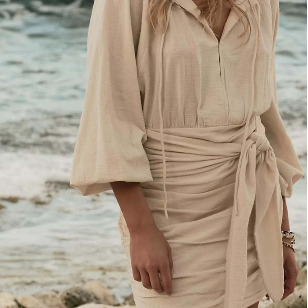 Free People Cream Knit Top